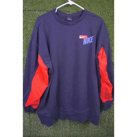Nike Dry-Fit Graphic Sweatshirt Black w/Red - Women's Size L Oversize Fit - Picture 1 of 5